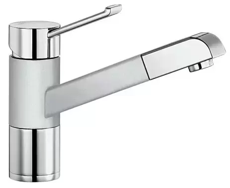 Смеситель Blanco Zenos-S chrome/Silgranit белый Смеситель Blanco Zenos-S chrome/Silgranit белый