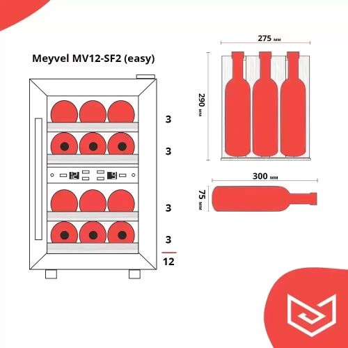 Винный шкаф Meyvel MV12-SF2 (easy) фото 8