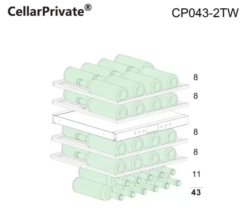 Встраиваемый под столешницу винный шкаф CellarPrivate CP043-2TW фото 8