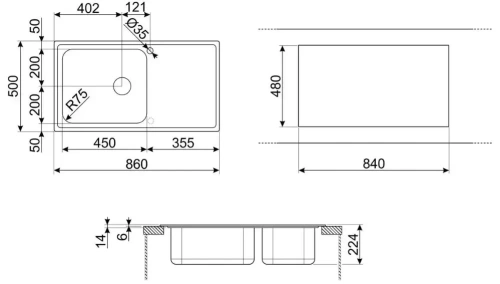 Мойка Smeg LGR861-2 фото 4