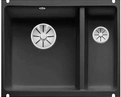 Мойка Blanco SUBLINE 350/150-U керамика отводная арматура InFino® черный
