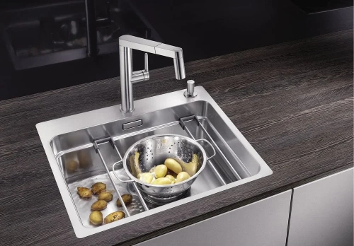 Мойка BLANCO ETAGON 500-IF/A нержавеющая сталь, клапан-автомат фото 4