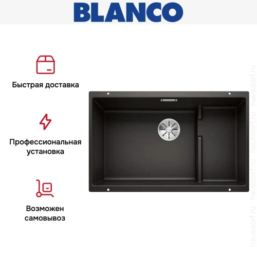 Мойка BLANCO SUBLINE 700-U Level Silgranit черный фото 10