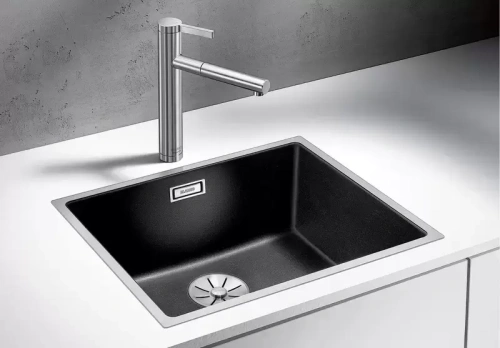 Мойка Blanco SUBLINE 500-IF отводная арматура InFino® антрацит фото 3