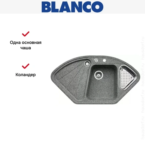 Мойка Blanco Delta алюметаллик фото 10