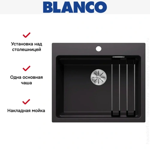 Мойка BLANCO ETAGON 6 Silgranit черный фото 8