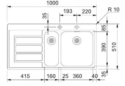 Мойка Franke EOX 251 крыло справа фото 2