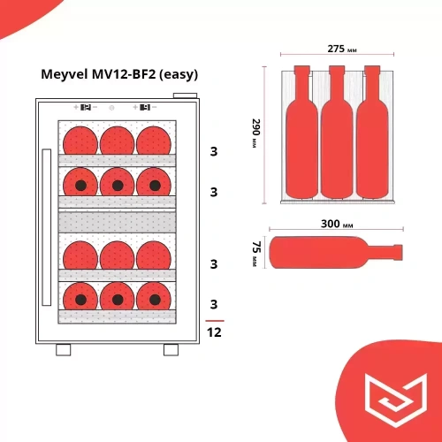 Винный шкаф Meyvel MV12-BF2 (easy) фото 7