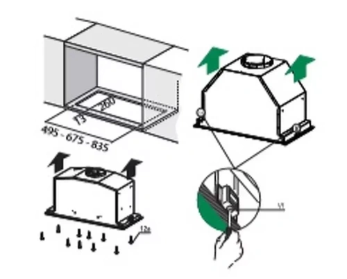 Встраиваемая вытяжка Bertazzoni KIN52MOD1XC фото 3