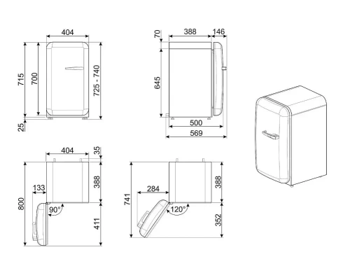 Холодильник Smeg FAB5LDUJ5 фото 4