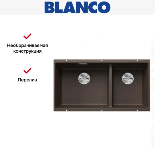 Мойка BLANCO SUBLINE 480/320-U Silgranit кофе фото 9