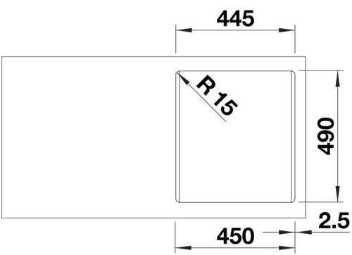 Мойка BLANCO NAYA 45 Silgranit антрацит фото 3