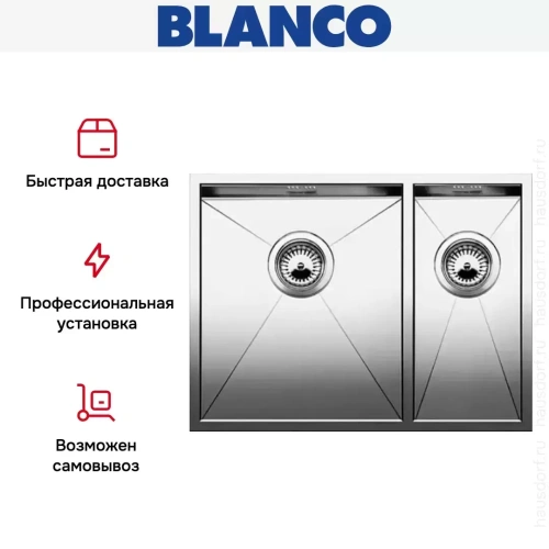 Мойка Blanco Zerox 340/180-U чаша слева нержавеющая сталь фото 5