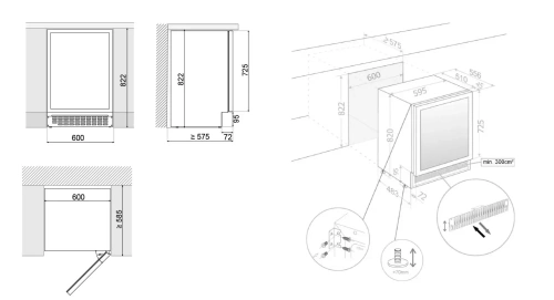 Встраиваемый винный шкаф Pando PVMBP 60-44CRL фото 5