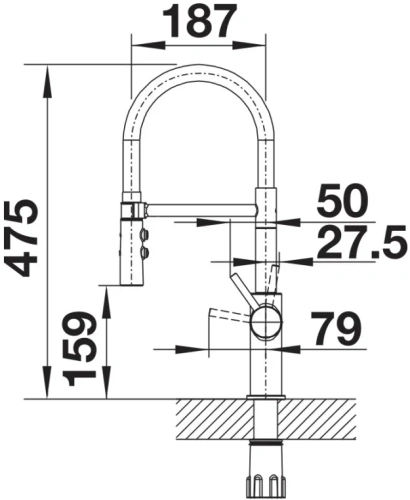 Смеситель Blanco CATRIS-S Flexo черная сталь фото 5