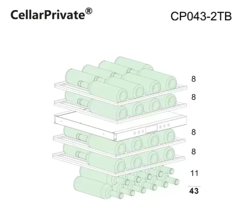 Встраиваемый под столешницу винный шкаф CellarPrivate CP043-2TB фото 10