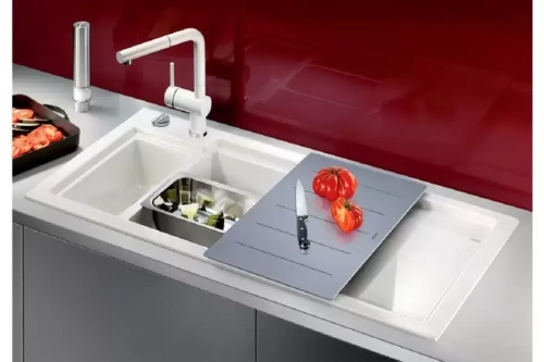 Мойка Blanco AXON II 6 S (чаша слева) керамика клапан-автомат InFino® жасмин фото 4