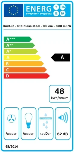 Встраиваемая вытяжка Falmec VIRGOLA NO-DROP TOUCH 60 фото 8