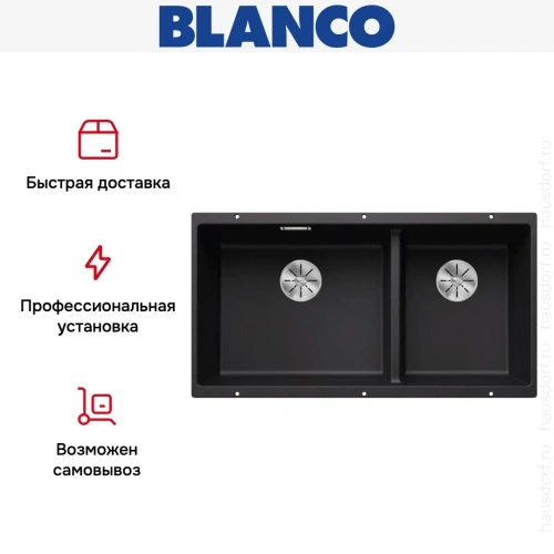 Мойка BLANCO SUBLINE 480/320-U Silgranit черный фото 10