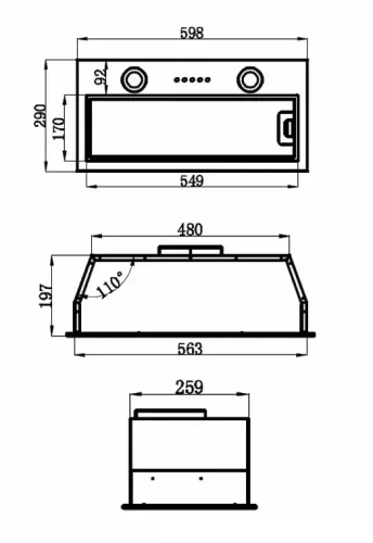 Встраиваемая кухонная вытяжка MAUNFELD THAMES 601M нержавеющая сталь фото 17