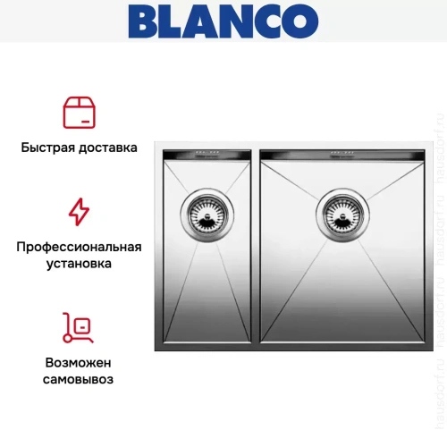Мойка Blanco Zerox 340/180-U чаша справа нержавеющая сталь фото 5