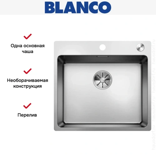 Мойка BLANCO ANDANO 500-IF/A нержавеющая сталь, клапан-автомат фото 10