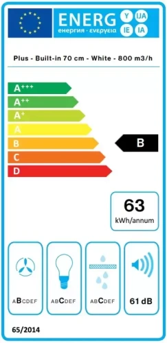 Встраиваемая вытяжка Falmec GRUPPO INCASSO PLUS 70 WH фото 4