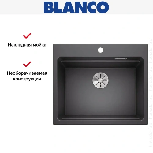 Мойка Blanco Etagon 6 антрацит клапан-автомат InFino 524539 фото 16