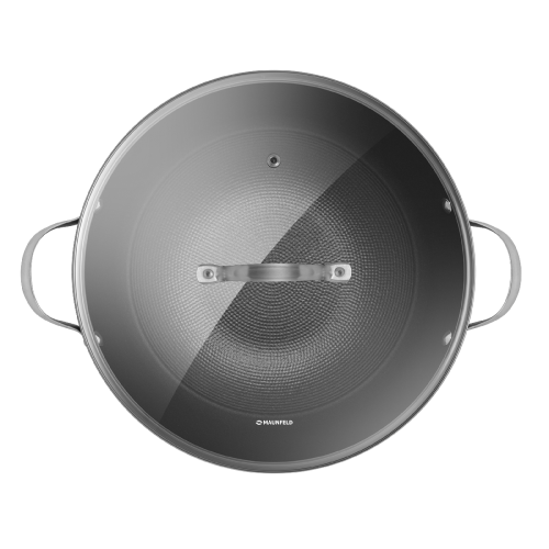 Сковорода-вок MAUNFELD HOWARD MWP32LCL15 из облегченного чугуна со стеклянной крышкой, 32 см фото 6