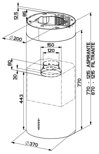 Вытяжка Faber CYLINDRA ISOLA PLUS WH GLOSS A37 фото 5