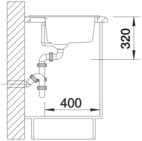 Мойка BLANCO DALAGO 6 Silgranit черный, клапан-автомат фото 5