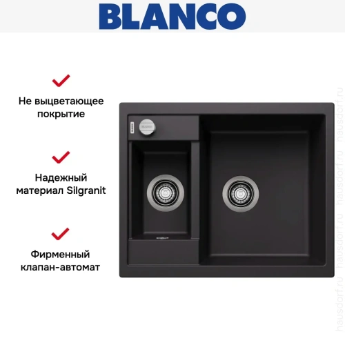 Мойка BLANCO METRA 6 Silgranit черный фото 7