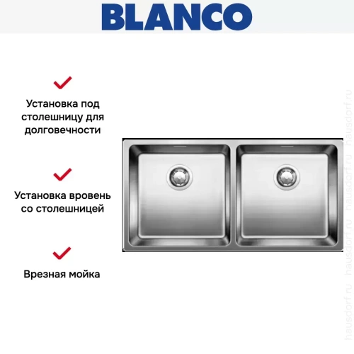 Мойка Blanco Andano 400/400-IF нержавеющая сталь фото 5