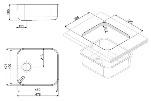 Мойка Smeg UM45 фото 3