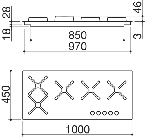 Газовая варочная панель Barazza 1PSP105 фото 3
