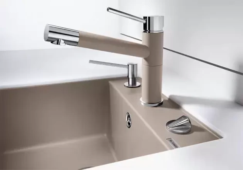 Смеситель Blanco Alta compact chrome/Silgranit темная скала фото 4