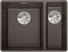 Мойка Blanco SUBLINE 340/160-F отводная арматура InFino® кофе