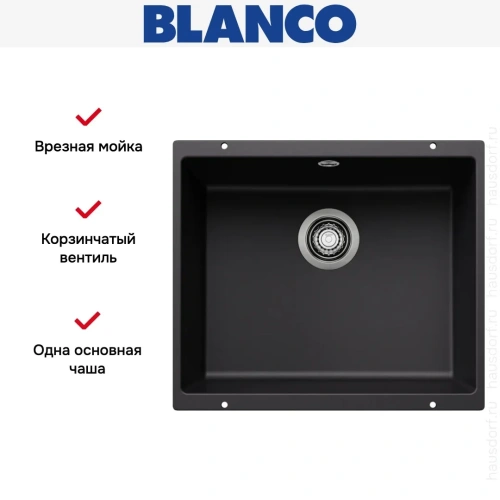 Мойка BLANCO ROTAN 500-U Silgranit черный фото 3