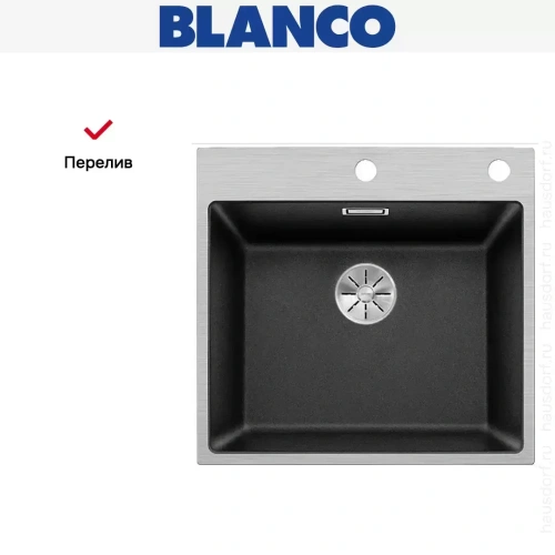 Мойка Blanco SUBLINE 500-IF/A клапан-автомат InFino® антрацит фото 5