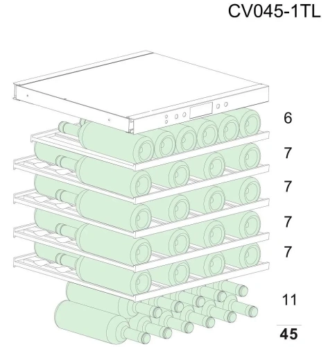 Встраиваемый винный шкаф Cavanova CV045-1TL фото 14