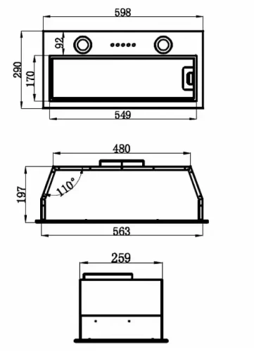 Встраиваемая кухонная вытяжка MAUNFELD THAMES 601M белый фото 15