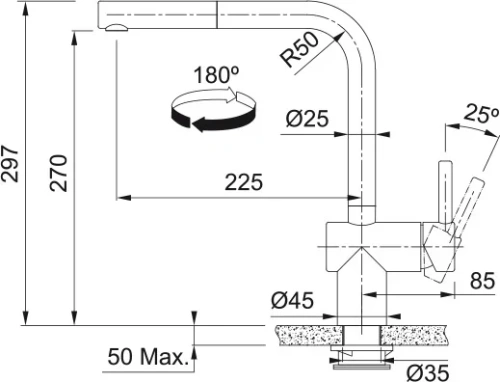 Смеситель Franke Atlas Neo Sensor выдвижной шланг черный матовый фото 3