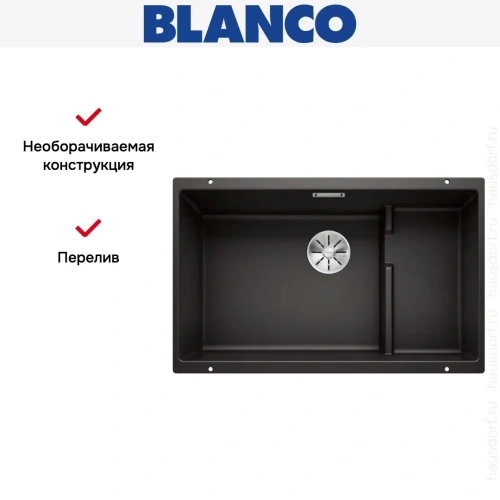 Мойка BLANCO SUBLINE 700-U Level Silgranit черный фото 9