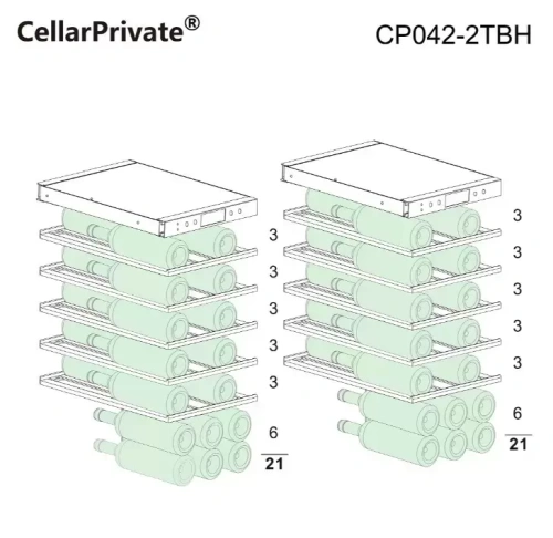 Встраиваемый под столешницу винный шкаф CellarPrivate CP042-2TBH фото 9