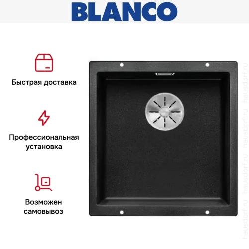 Мойка Blanco SUBLINE 400-U SILGRANIT отводная арматура InFino® антрацит фото 5