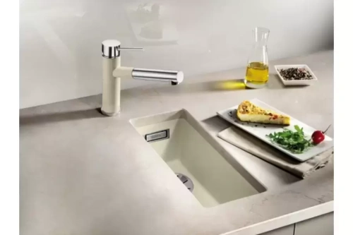 Мойка Blanco SUBLINE 160-U SILGRANIT отводная арматура InFino® кофе фото 2