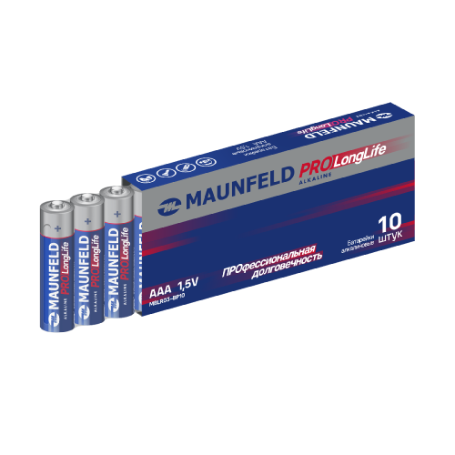 Батарейки MAUNFELD PRO Long Life Alkaline ААА(LR03) MBLR03-PB10, упаковка 10 шт. фото 3