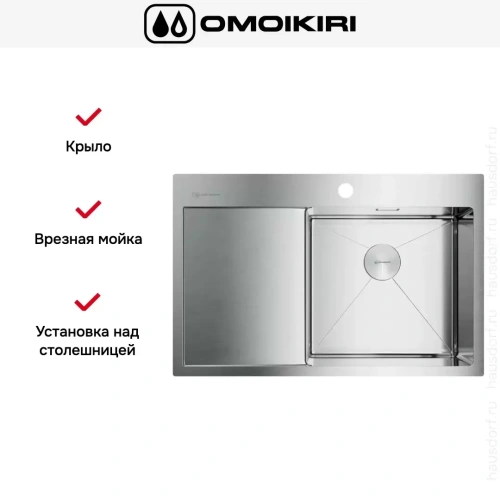 Мойка Omoikiri AKISAME 78 IN R крыло слева фото 4