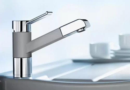 Смеситель Blanco Zenos-S chrome/Silgranit серый беж фото 3