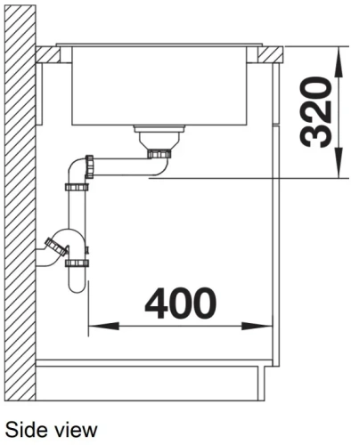 Мойка BLANCO ELON 45 S Silgranit черный, клапан-автомат фото 4